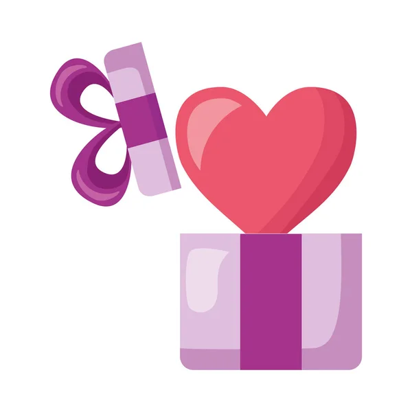 Gift box heart — Stock Vector