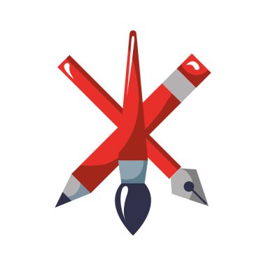 boya fırçası ve dolma kalem ile kalem