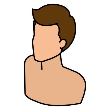 genç adam gömleksiz avatar karakter