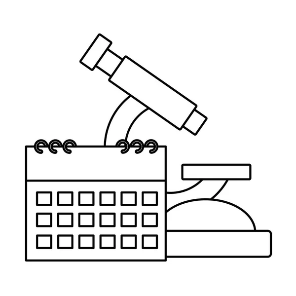 Microscoop voor schoolwetenschap — Stockvector