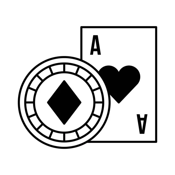 Kort ACE chip Casino spelsatsning — Stock vektor