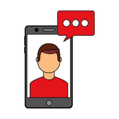 adam konuşma balonu sosyal medya ile mobil