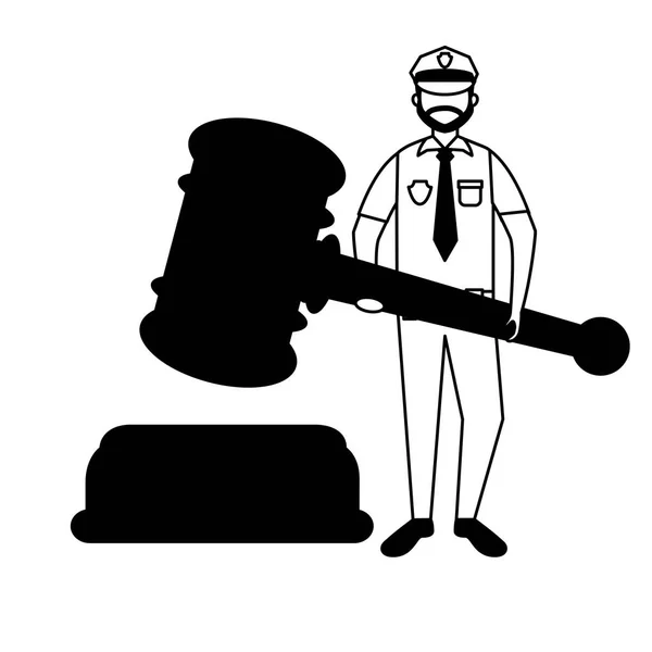 Policía hombre corte martillo — Archivo Imágenes Vectoriales