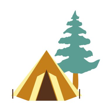kamp çadır izole simgesi