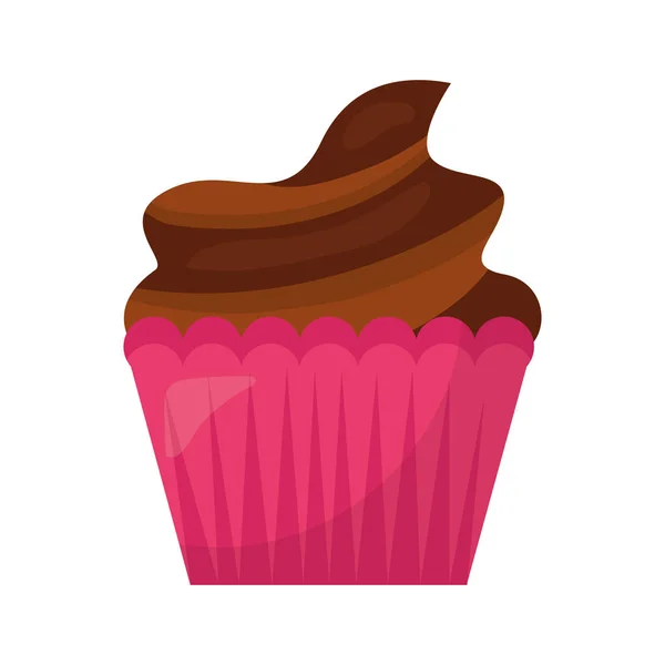 Cupcake doux icône isolée — Image vectorielle
