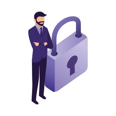 asma kilit ile zarif işadamı