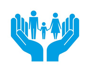 aile birlikte koruma elleri pictogram