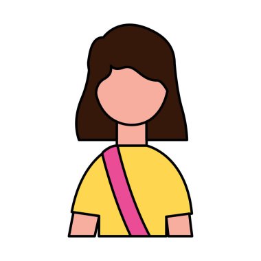 Beyaz arkaplanda kadın portresi karakteri