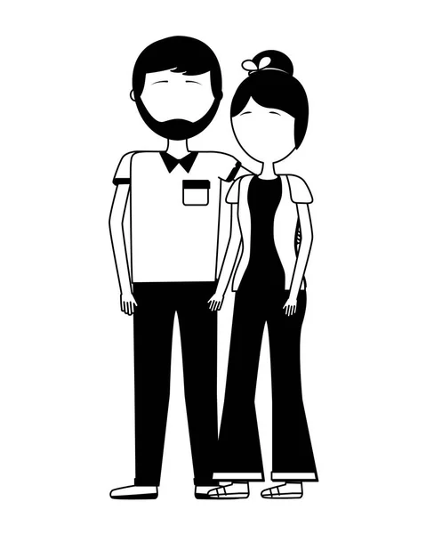 Jeune couple avatar personnage — Image vectorielle