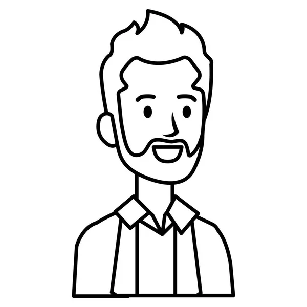 Homem de negócios com ícone de caráter avatar barba — Vetor de Stock