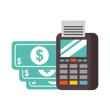 nfc payment terminal banknote money clipart