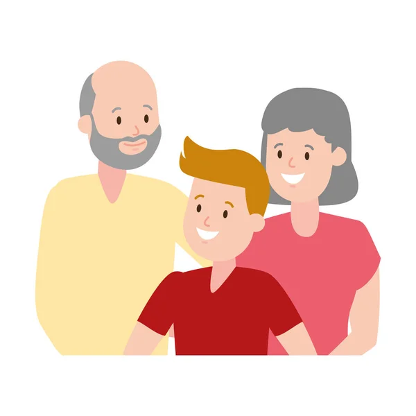 Grand-parents et petit-fils — Image vectorielle