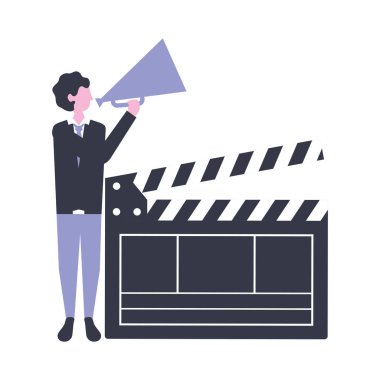 hoparlör clapperboard üretim film film ile adam