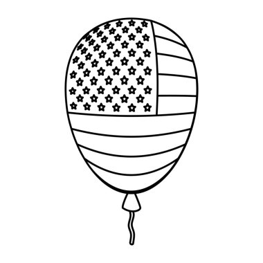 ABD bayrağı ile balon helyum