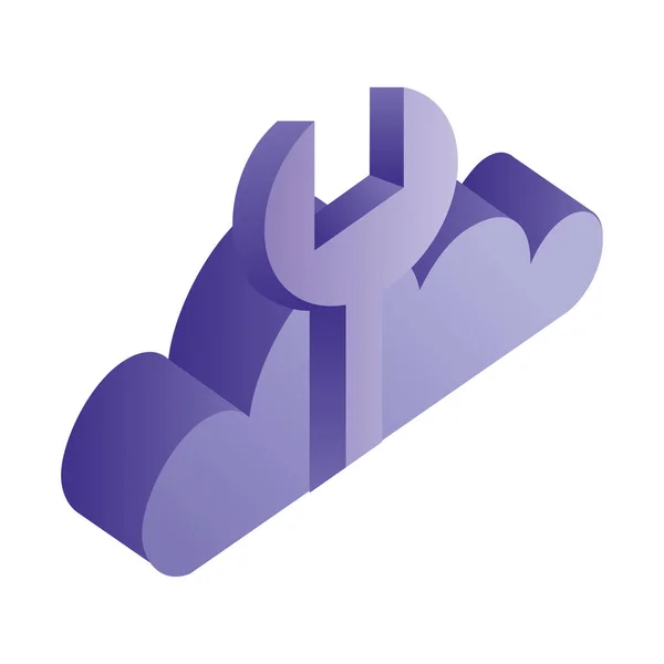 Support för Cloud Computing Storage skiftnyckel — Stock vektor
