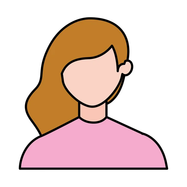 Retrato de mujer sobre fondo blanco — Vector de stock