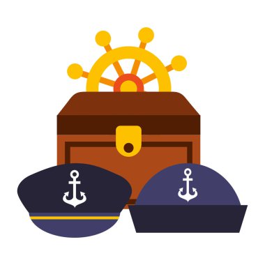 hazine sandık gemi dümen şapkaüniforma deniz