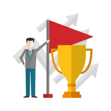 bayrak kupa ve oktutan işadamı