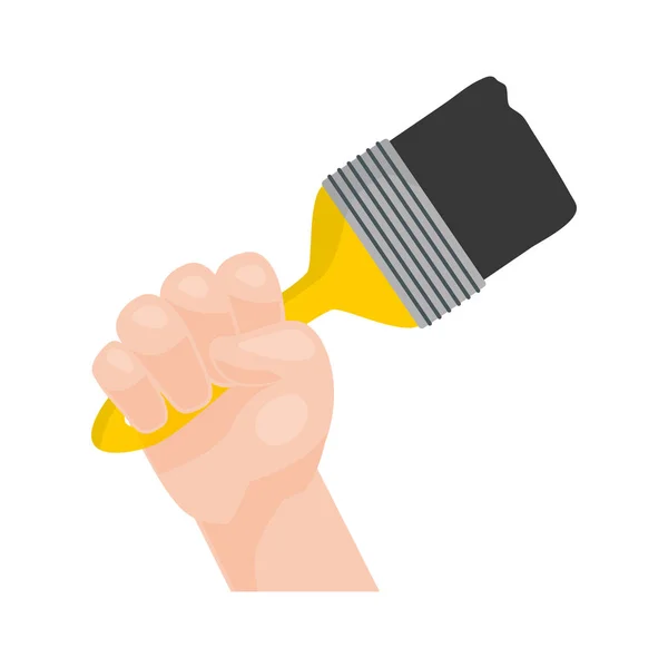Hand with brush — Stock Vector