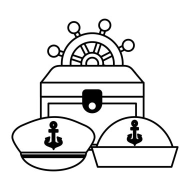 hazine sandık gemi dümen şapkaüniforma deniz