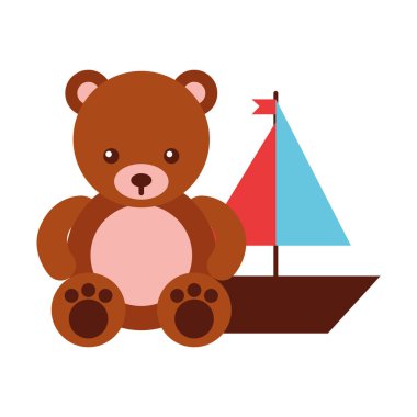 ayı oyuncak ve tekne oyuncakları çocuklar