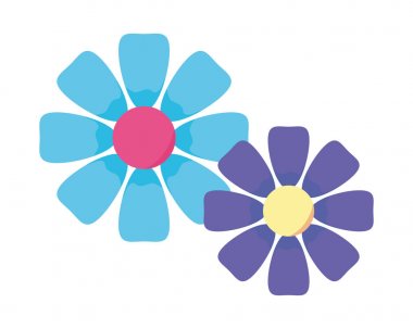 güzel çiçek ile izole simgesi yapraklar