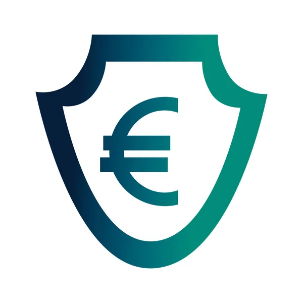 Currency such as shield euro symbol foreign exchange — Stock Vector