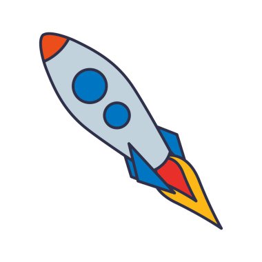 başlatma roket izole simgesi