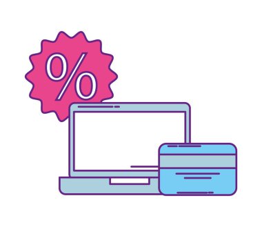 Set simgeleri ile dizüstü bilgisayar