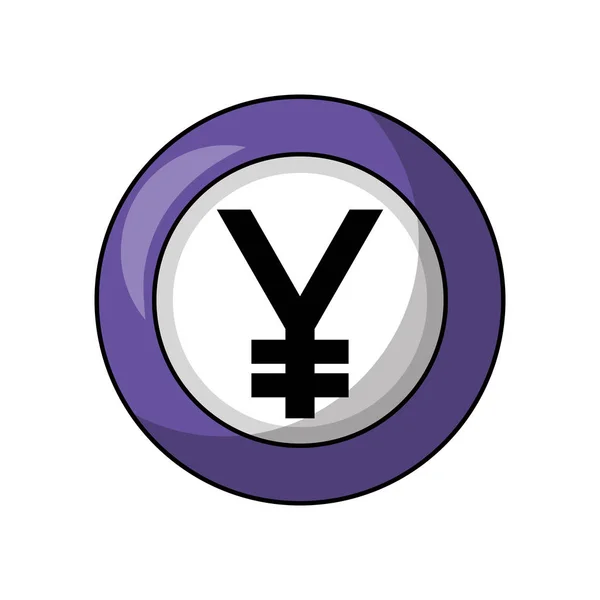 Munt yen geïsoleerde pictogram — Stockvector