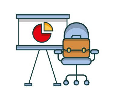 karton ve ofis koltuğu ile portföy evrak çantası