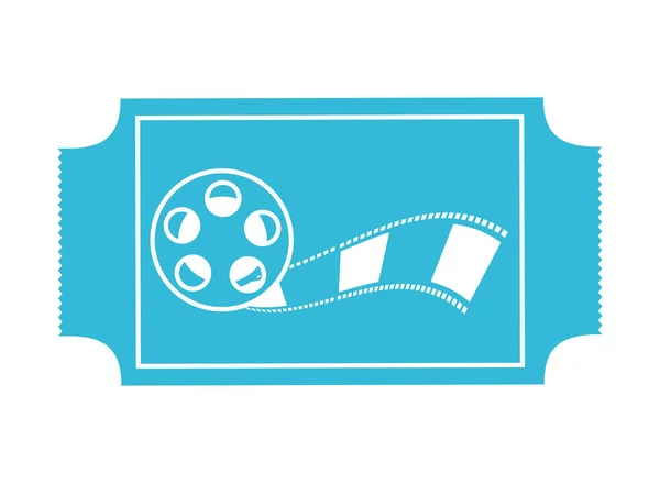 Blue Cinema ticket Reel strip film — Stockvector