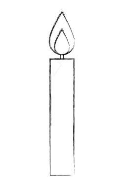 yanan mum alev sıcak dekorasyon el çizimi