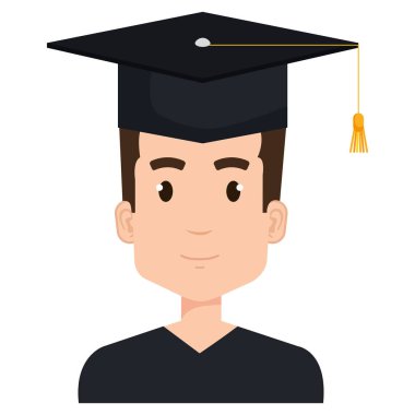 Genç adam üniformasıyla mezun oluyor.