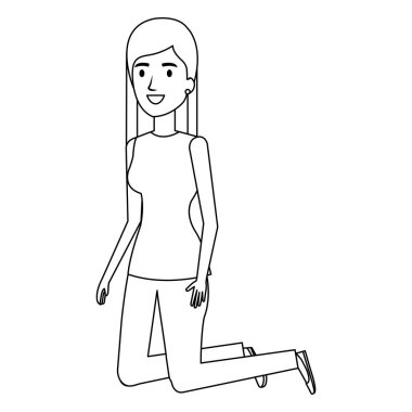 katta avatar karakter diz çökmüş kadın