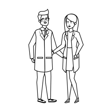 profesyoneller Doktorlar birkaç karakter avatarları