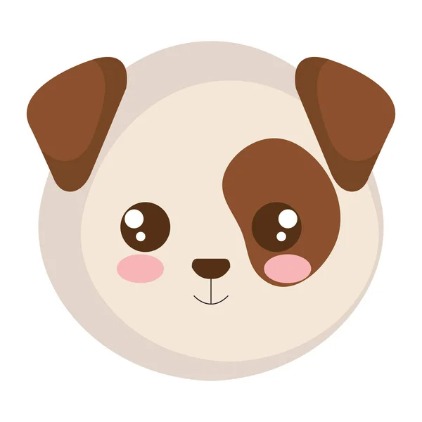 Personnage de tête de chien mignon et petit — Image vectorielle