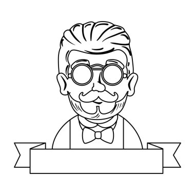 adam hipster bıyık ve gözlük