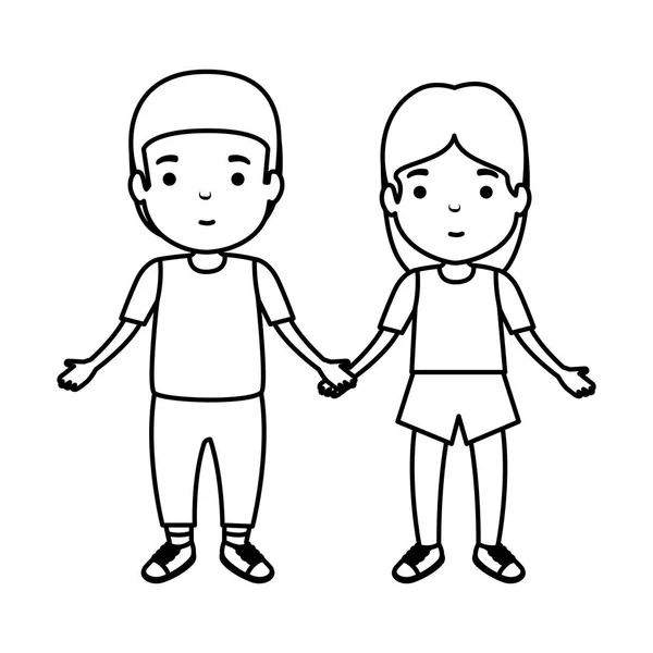 Giovani avatar coppia personaggi — Vettoriale Stock
