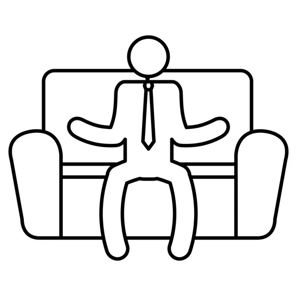 Muž sedící v pohovce — Stockový vektor