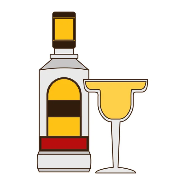 Bouteille mexicaine tequila cocktail — Image vectorielle