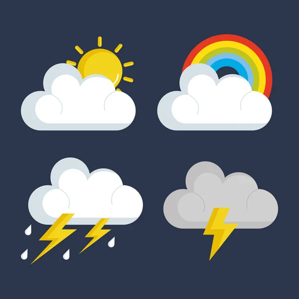 Reihe von Wetter-Statussymbolen — Stockvektor