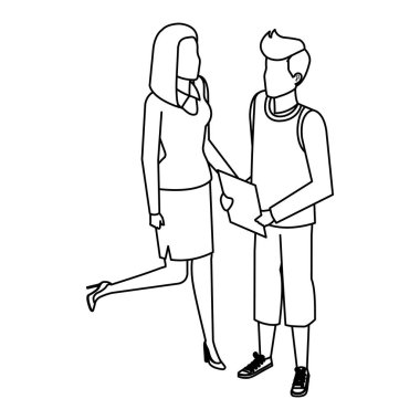 Çift avatar karakter simgeler