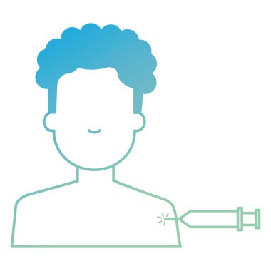 kişi enjeksiyon avatar karakter ile gömleksiz