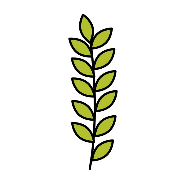 Şube ile dekoratif simgesi yapraklar — Stok Vektör