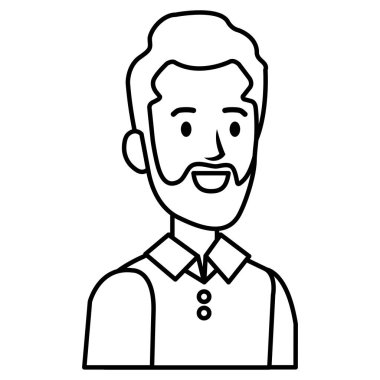 sakal avatar karakter simgesi ile işadamı