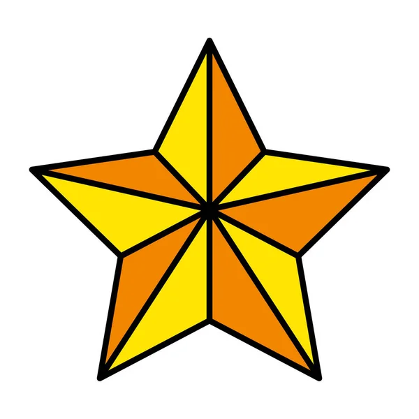 Gyllene stjärnan isolerad ikon — Stock vektor