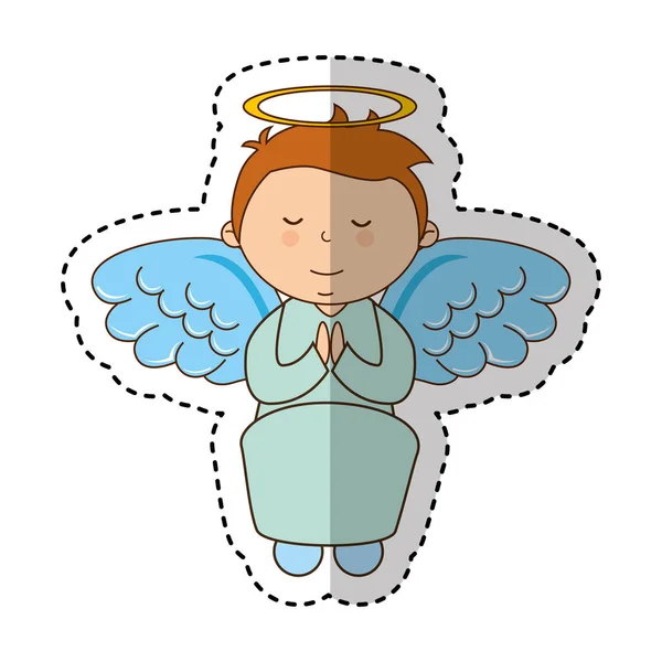 Kis fiú angyal karakter — Stock Vector