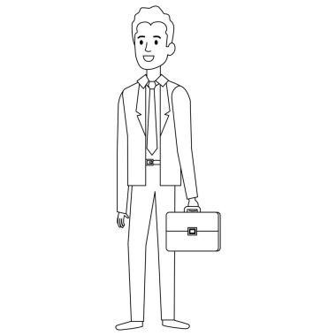 Portföy avatar karakter ile işadamı