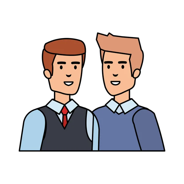 Pareja de hombres de negocios avatares personajes — Archivo Imágenes Vectoriales